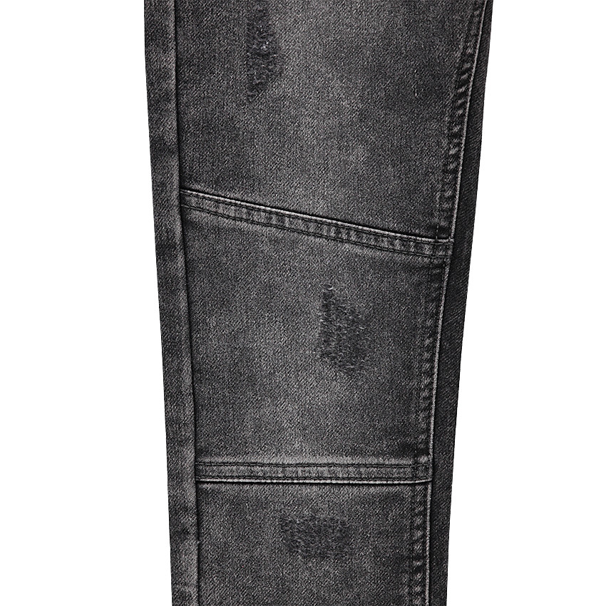 Junior - Jeans effet used et crinkle avec découpes sur les jambes 