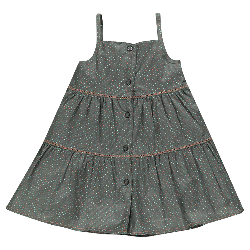 Robe à bretelles avec fleurs et imprimé pois  