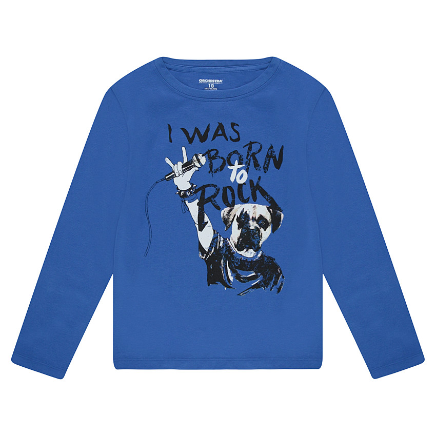 Junior - Tee-shirt manches longues en jersey avec print fantaisie sur le devant 