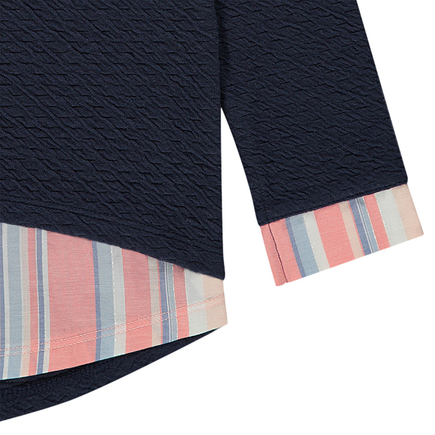 Sweat en molleton fantaisie effet 2 en 1 