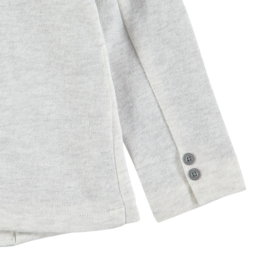 Blazer de cérémonie en jersey gris chiné avec doublure rayée 