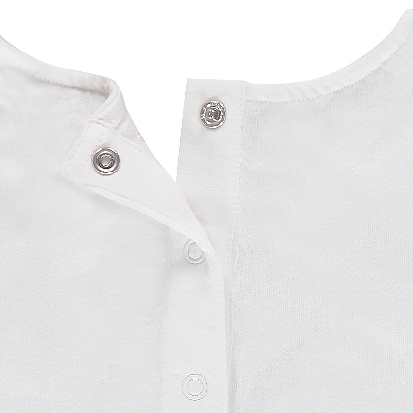 Robe manches courtes avec fleurs printées et rayures contrastées 