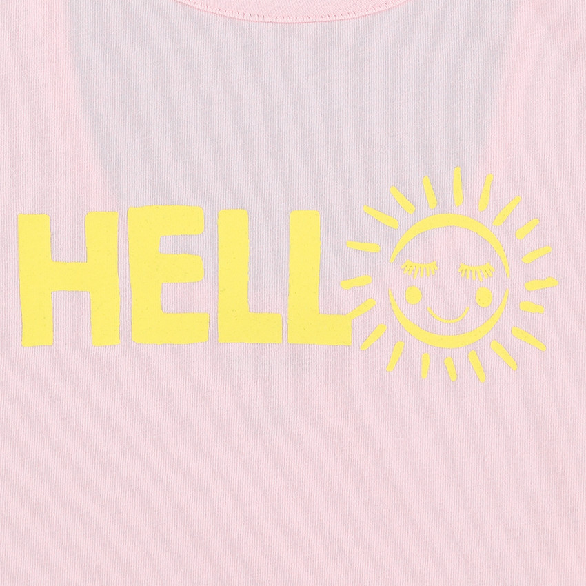 Body en coton uni avec message printé devant 