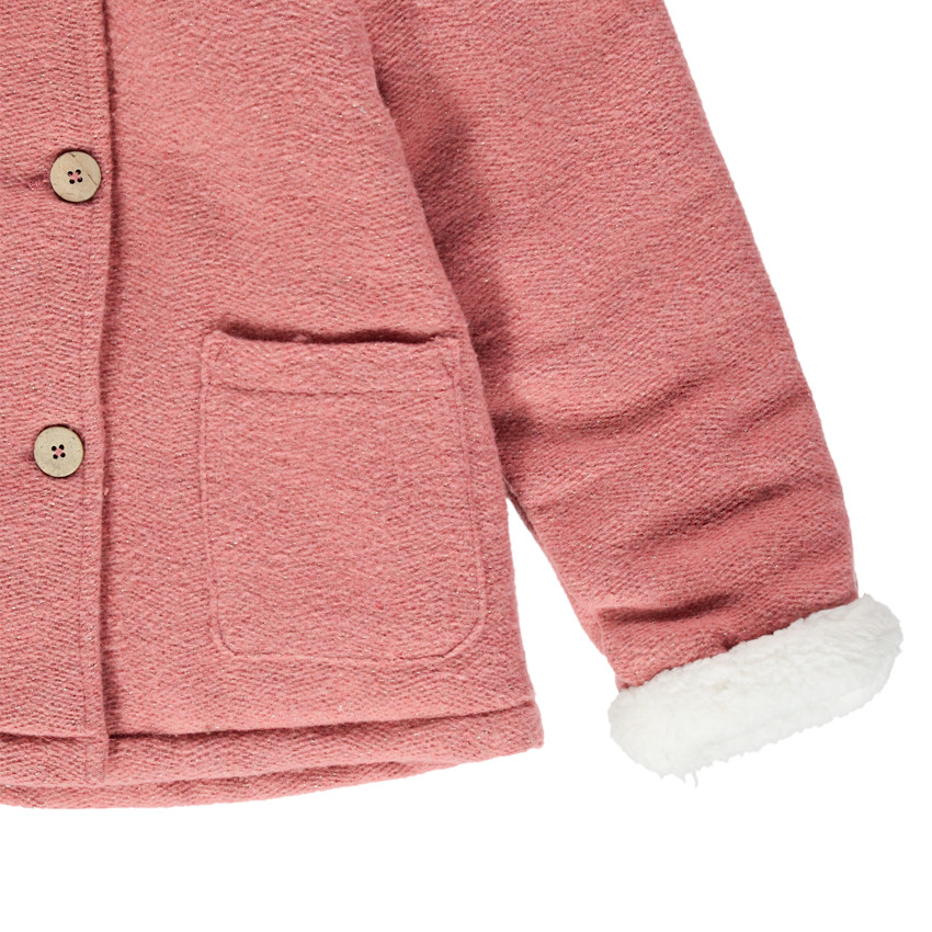 Manteau doublé sherpa à poches pour enfant fille 