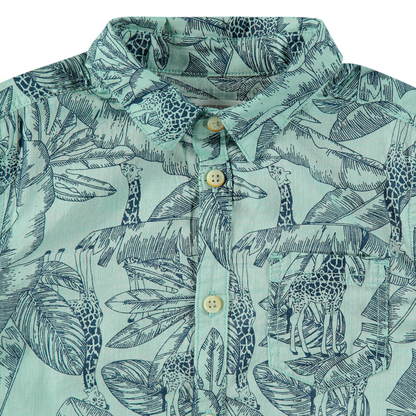 Chemise manches courtes avec imprimé jungle all-over 
