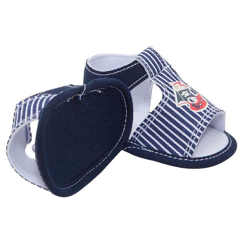 Nu-pieds effet jeans avec rayures et print pirate 