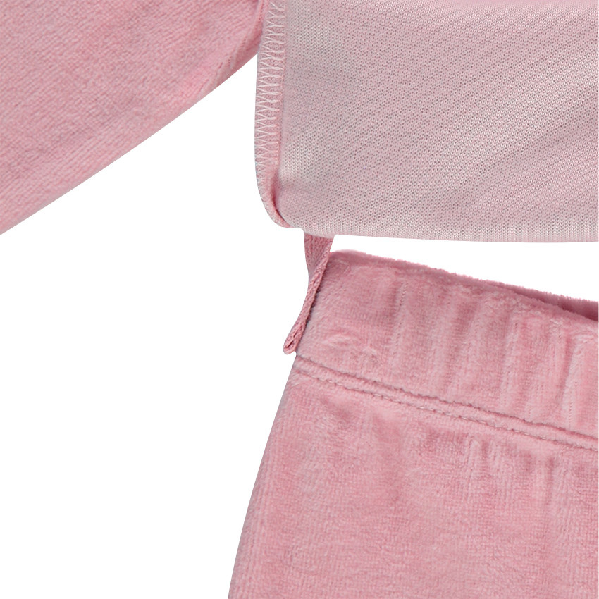 Pyjama en velours avec oiseau printé 