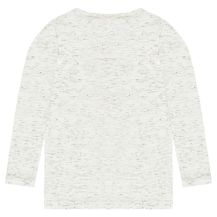 Tee-shirt manches longues en jersey jaspé avec fleurs pailletées  