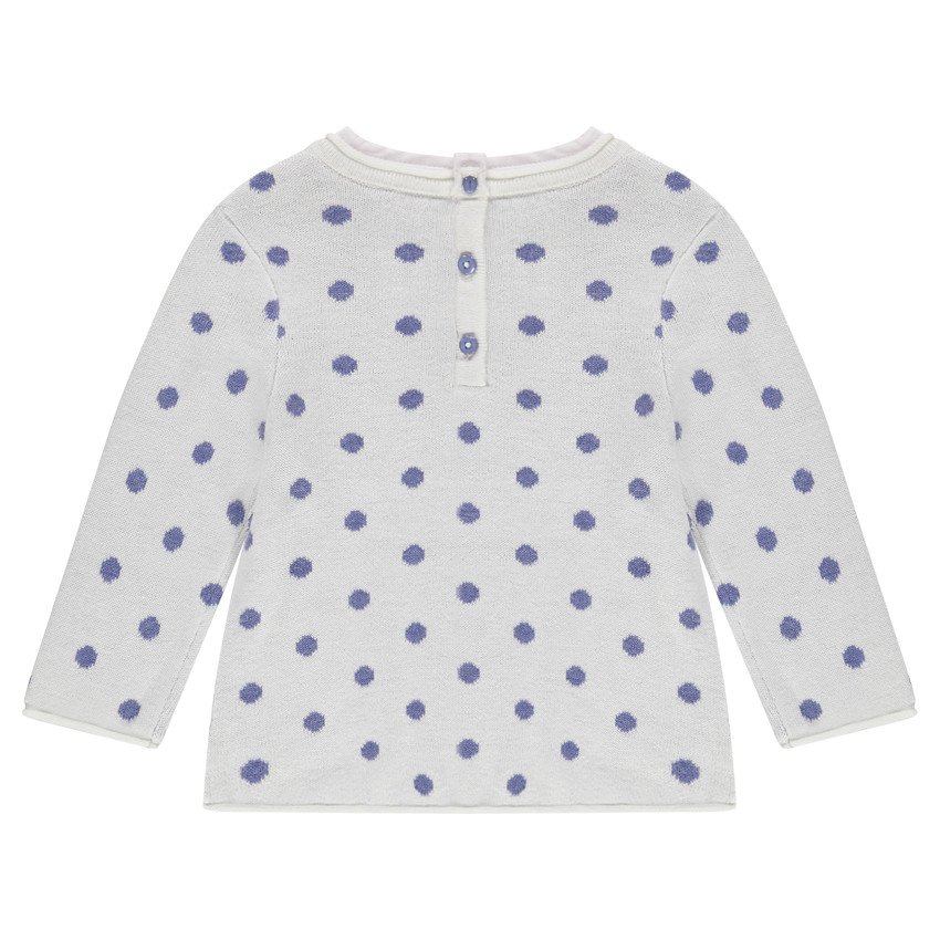 Pull manches longues à pois effet 2 en 1 