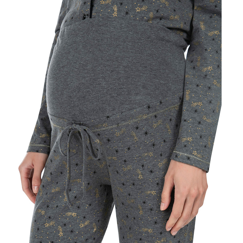 Pyjama de grossesse avec chemisier et pantalon imprimés all-over 