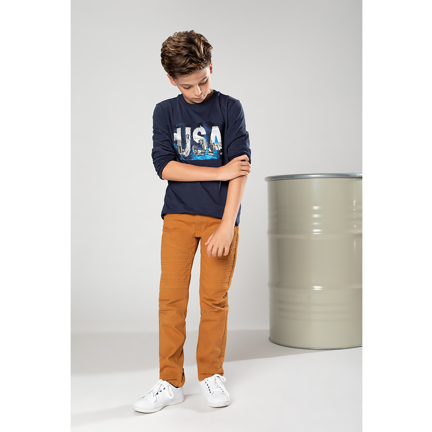 Junior - Tee-shirt manches longues en jersey avec motif USA et sequins magiques 