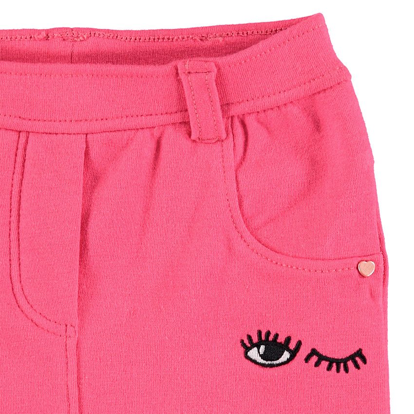 Jegging rose avec motifs brodés 