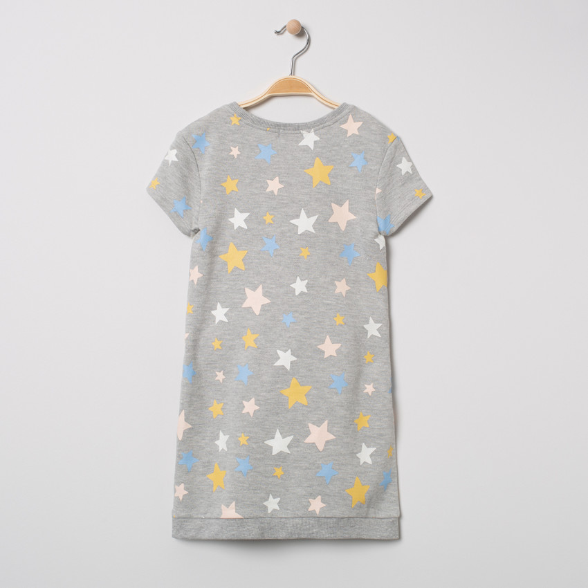 Robe en molleton à étoiles imprimées et ceinture 