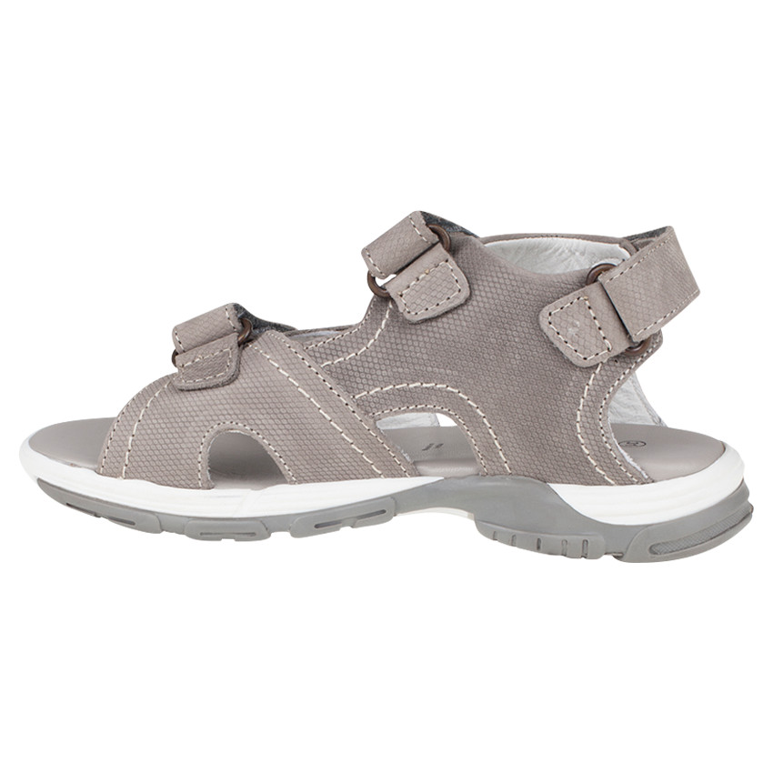 Nu-pieds en cuir avec 3 lanières à scratch 