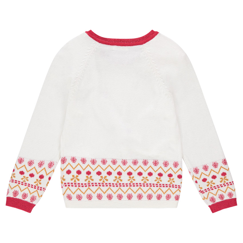 Pull de Noël en tricot avec renne en sequins et motifs en jacquard 