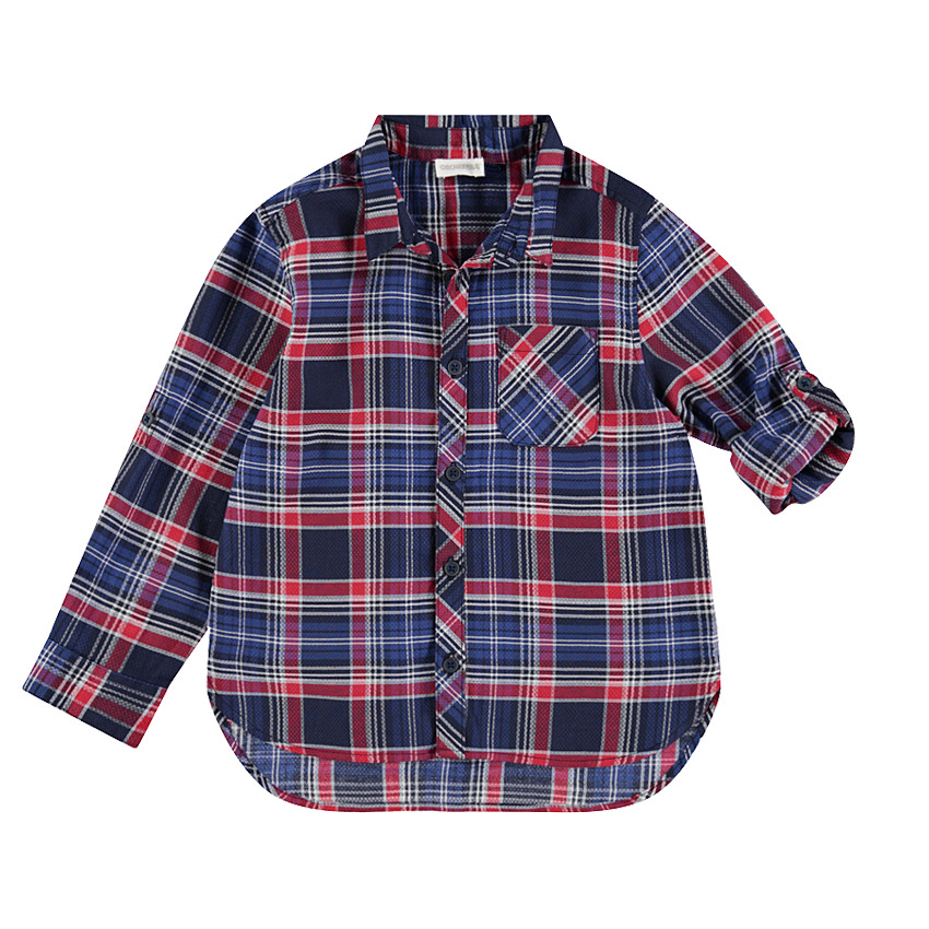 Chemise manches longues à carreaux sur armure fantaisie 