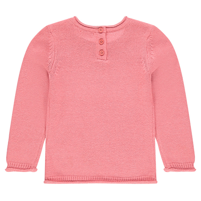 Pull en tricot uni avec message en sequins 