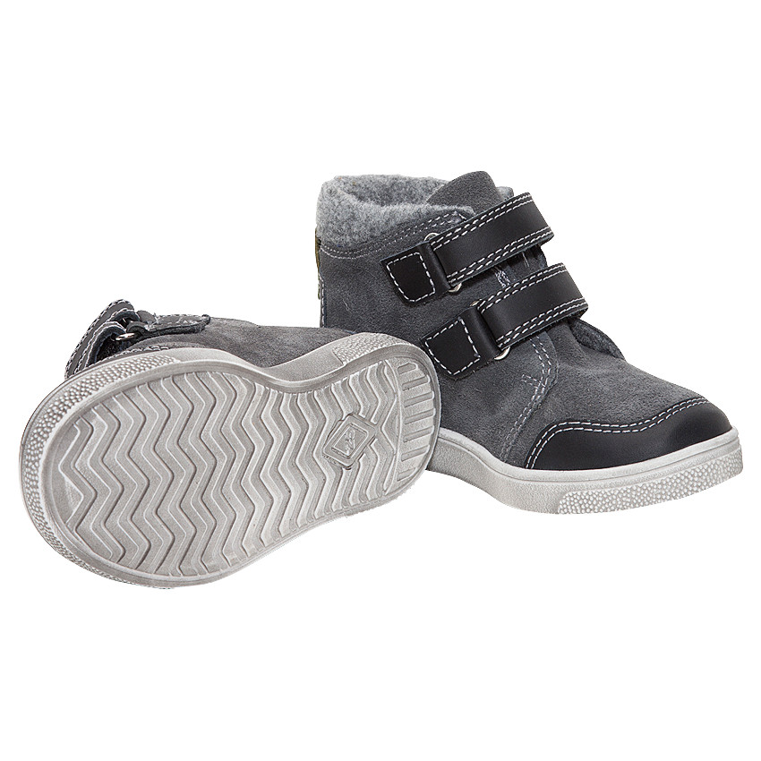 Bottillons en cuir suédé à scratchs 