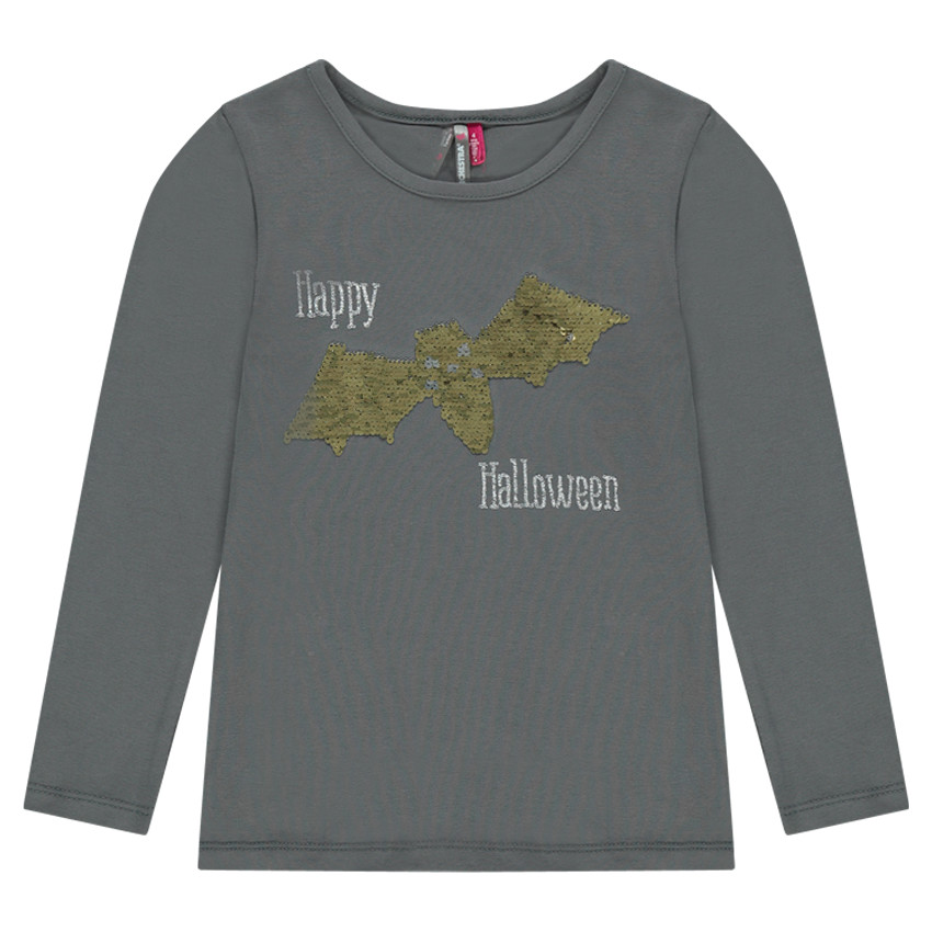 Tee-shirt spécial halloween avec print chauve-souris en sequins magiques 