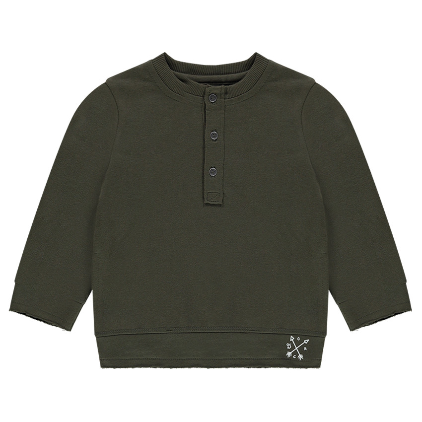 Sweat en molleton léger avec ouverture boutonnée sur le devant 