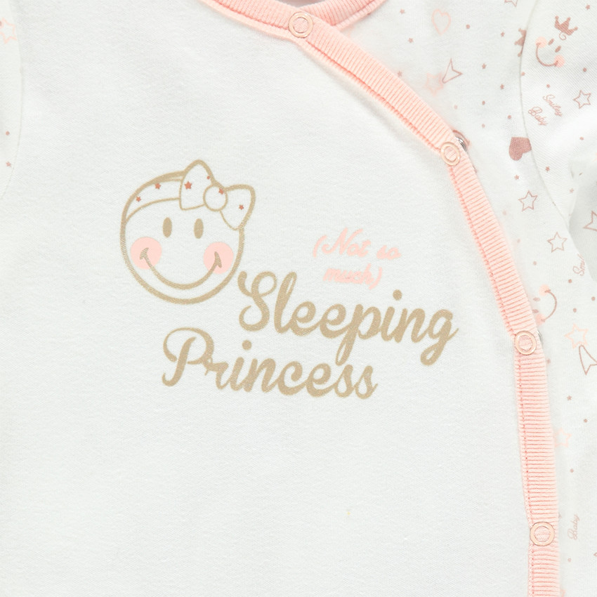 Dors-bien en jersey interlock avec print Smiley Baby 