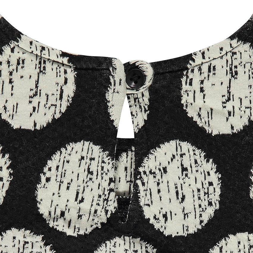 Robe manches courtes à pois en jacquard all-over 
