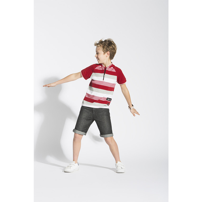 Junior - Polo manches courtes avec col zippé 