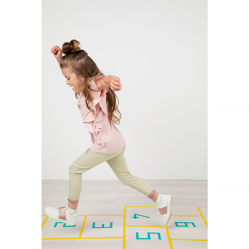 Tunique manches courtes volantée avec princesse printée 