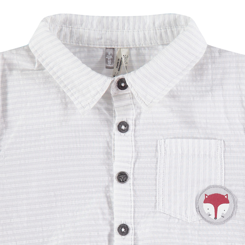 Body manches longues style chemise avec pantalon en twill rouge 