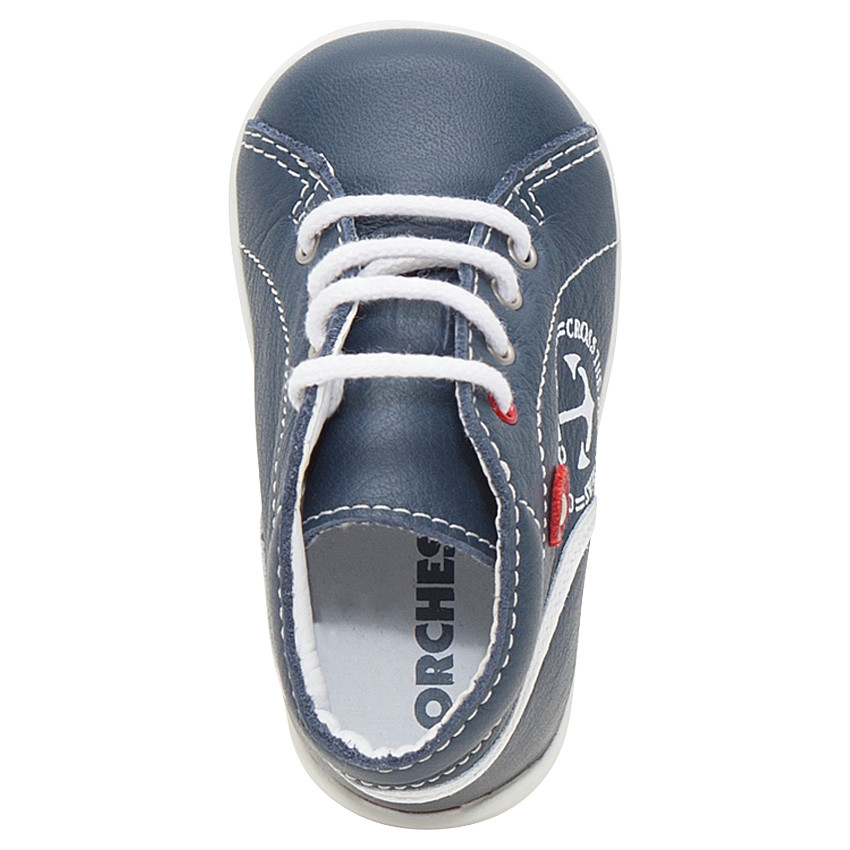 Bottillons en cuir à lacets avec print 