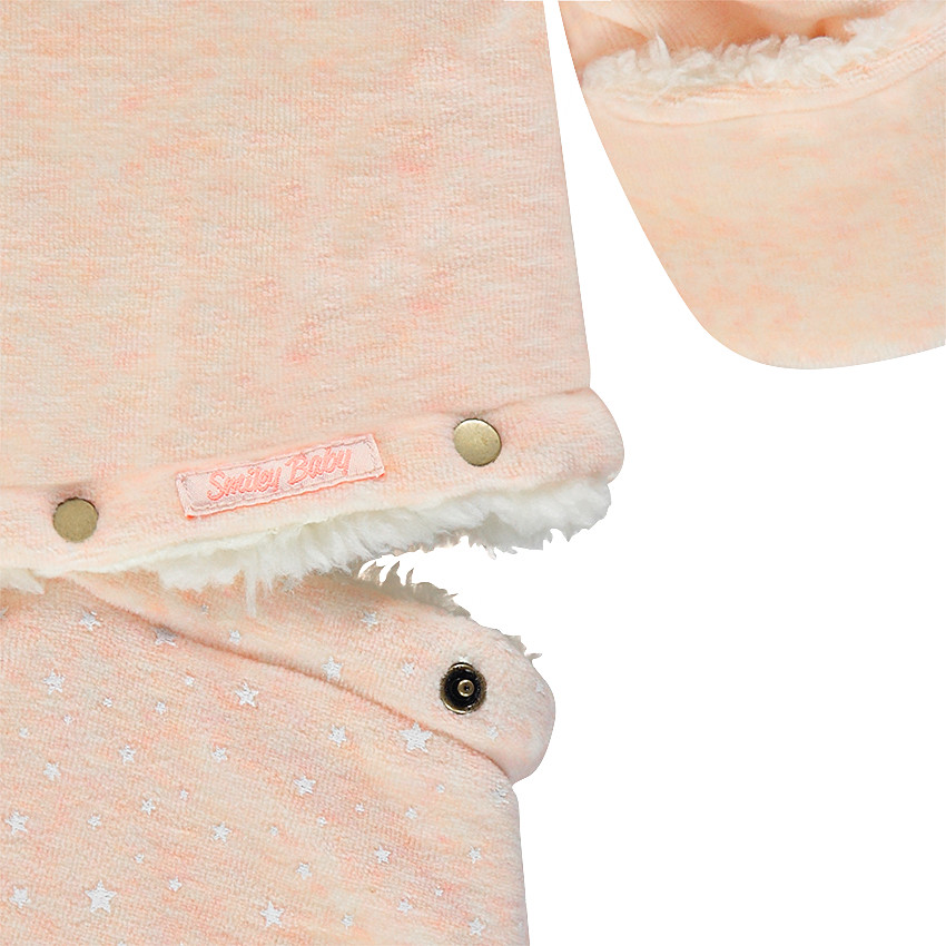 Combi-pilote nid d'ange en velours doublée sherpa Smiley  