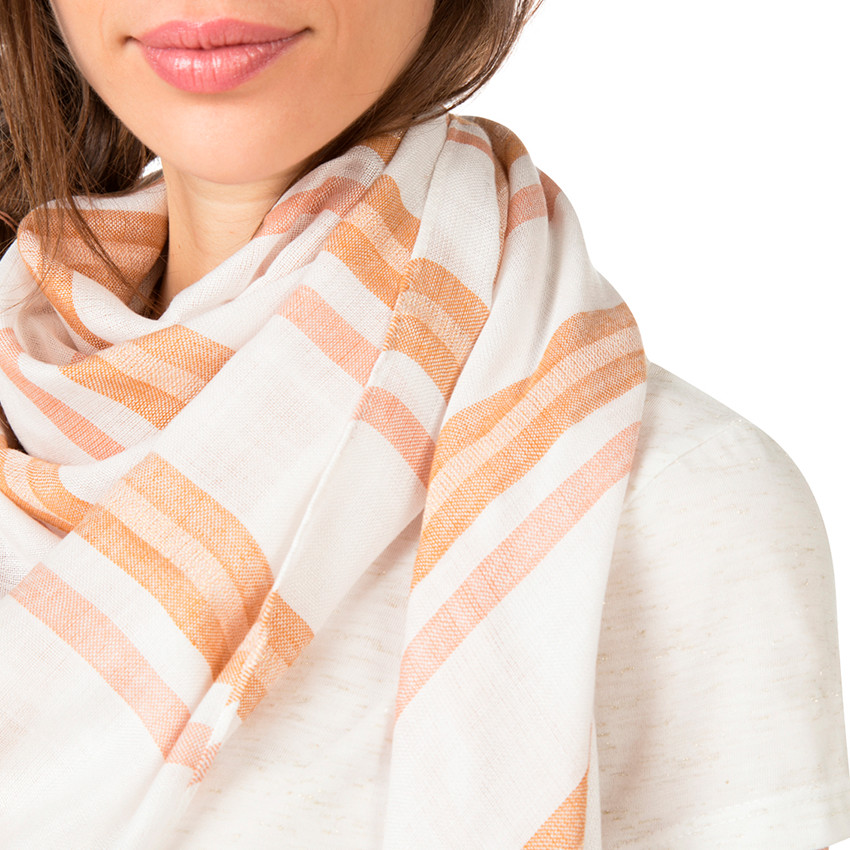 Foulard en viscose avec rayures en jacquard 