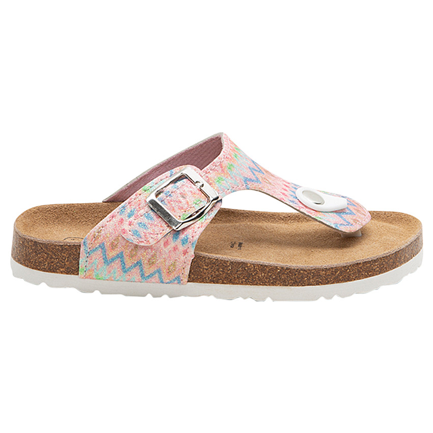 Nu-pieds avec motifs graphiques et semelle effet liège 