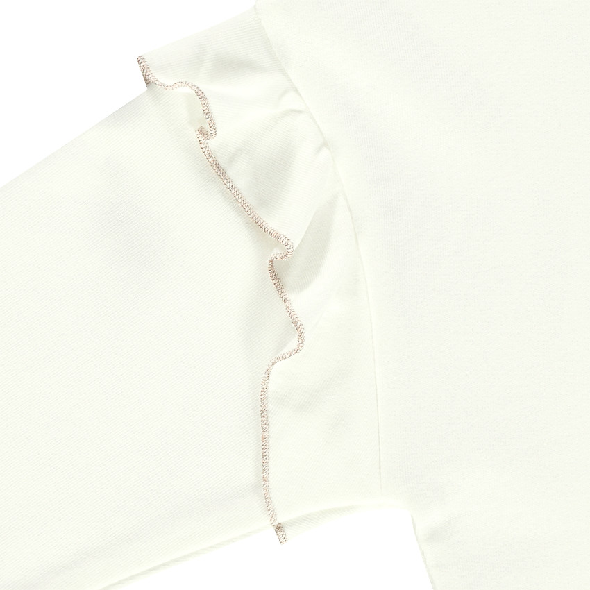 Sweat en molleton avec manches volantées et inscription effet spray doré 