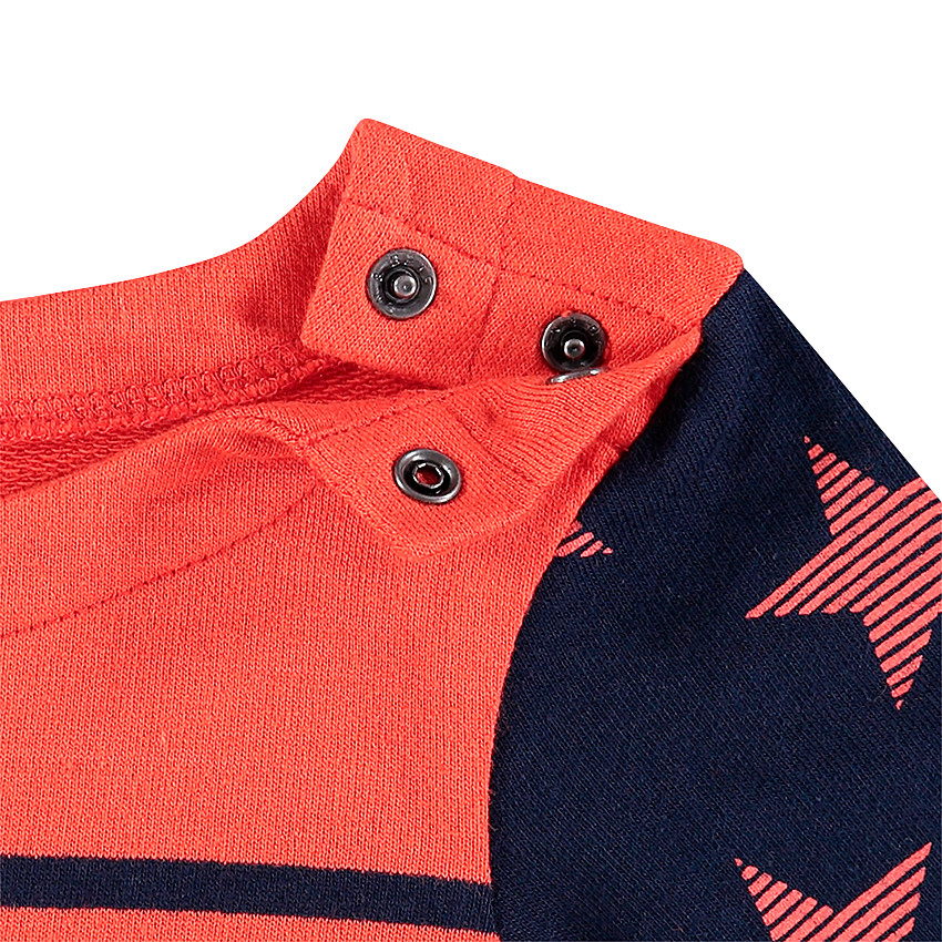 Marinière en molleton léger avec étoiles et rayures all-over 