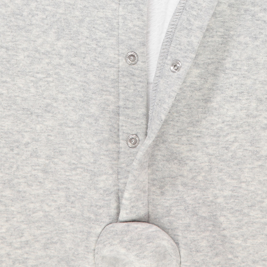 Combinaison longue en maille doublée sherpa avec bandes et poche kangourou 