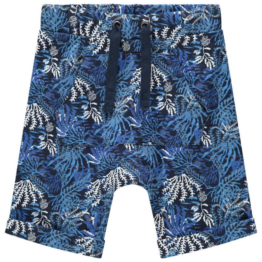 Bermuda en coton avec imprimé style végétal all-over 