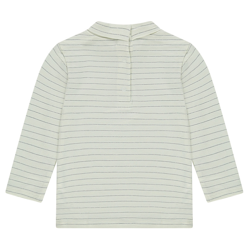 Sous-pull col roulé rayé argenté 