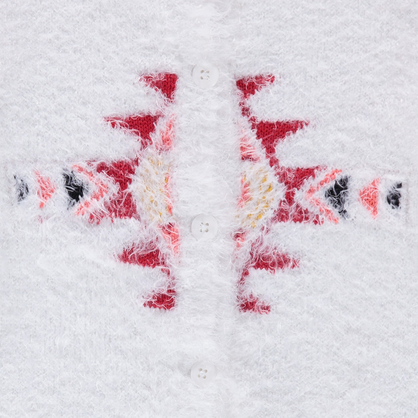 Gilet en tricot effet poil avec motif ethnique 