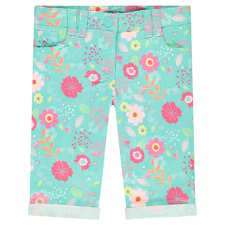 Capri van twill met bloemenprint "all-over" 