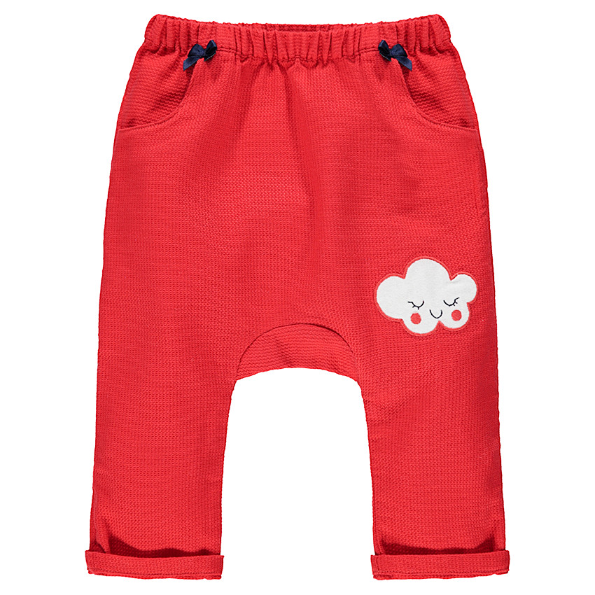 Pantalon en coton fantaisie avec noeuds en satin 