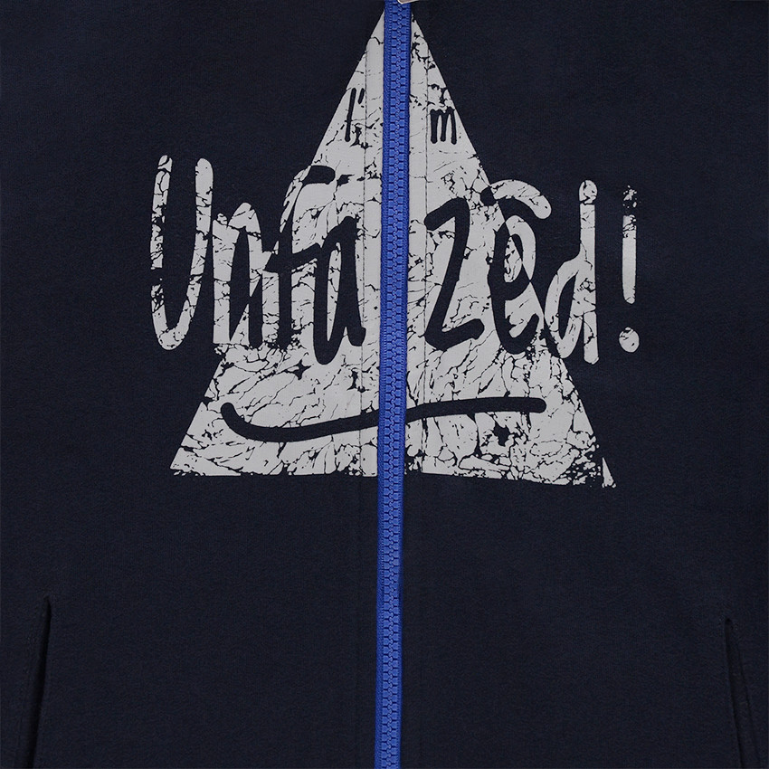 Gilet à capuche en molleton zippé avec print effet crinkle 