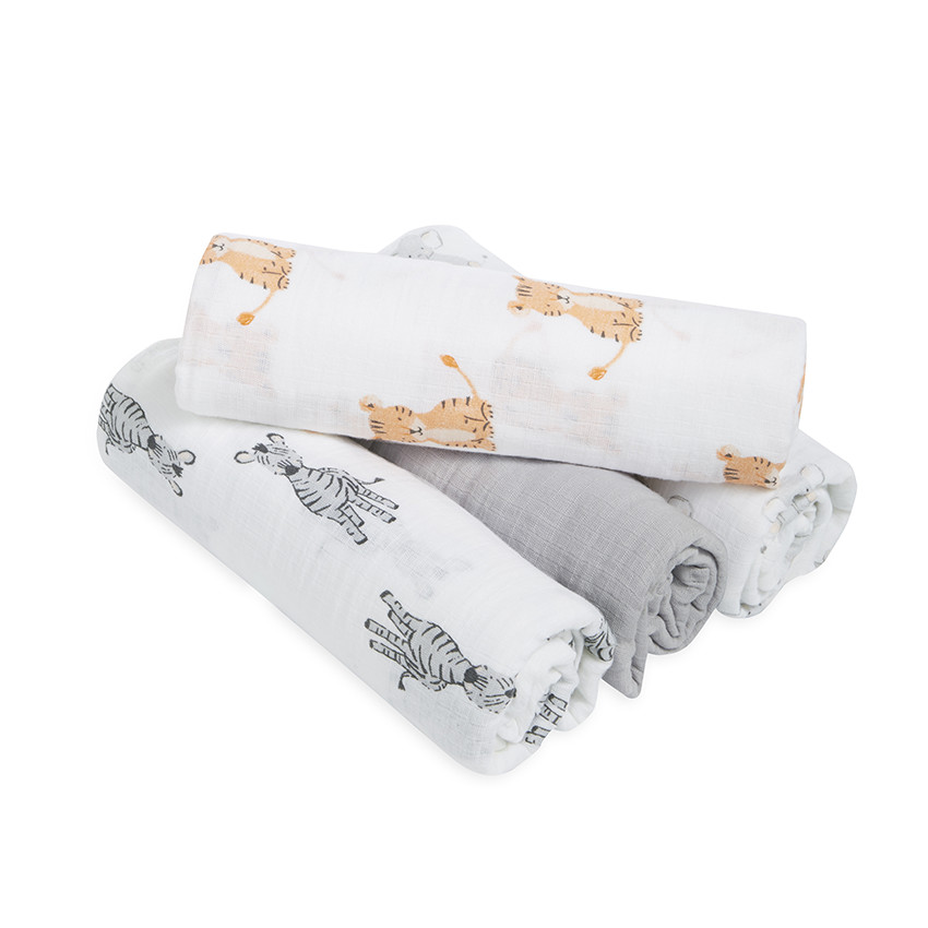 Lot de 4 maxi-langes aden by aden+anais® - Safari Babies 
