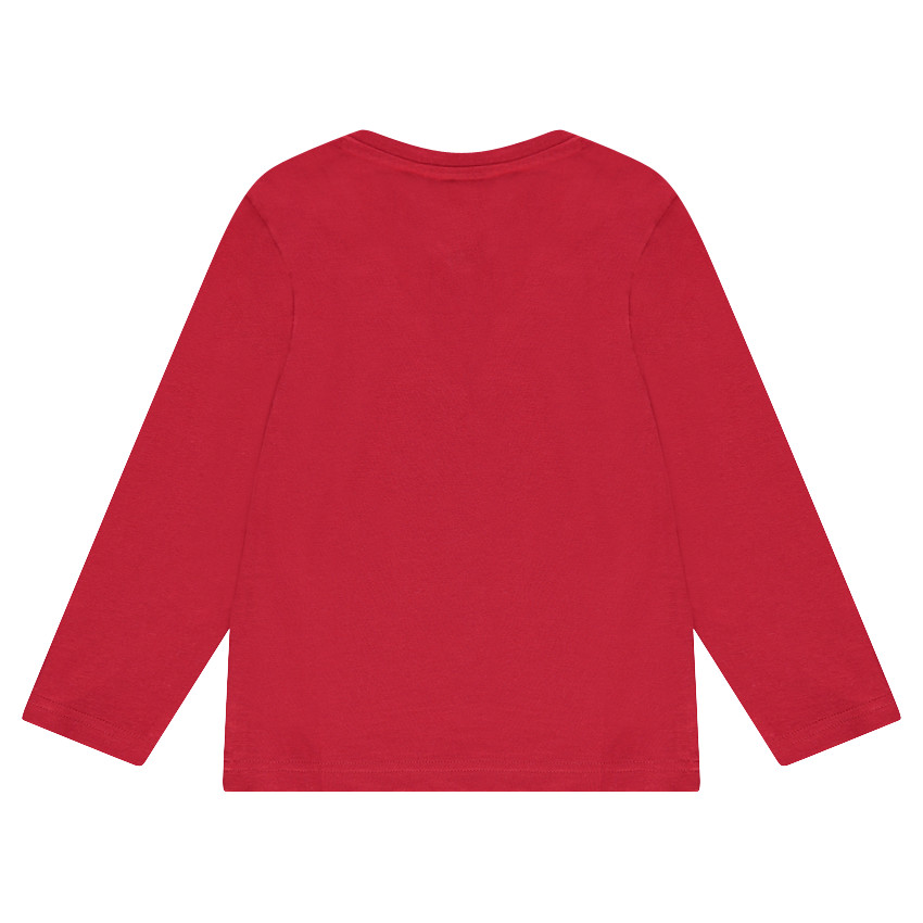 Tee-shirt manches longues en jersey uni avec ouverture au col 