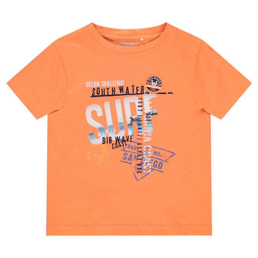 Tee-shirt manches courtes en jersey avec print fantaisie esprit vacances 