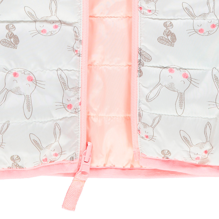 Doudoune réversible à capuche avec lapins all-over et revers uni 