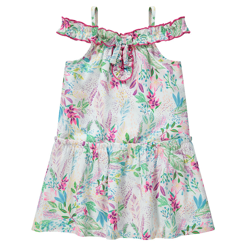 Robe à épaules ajourées et imprimé floral all-over 