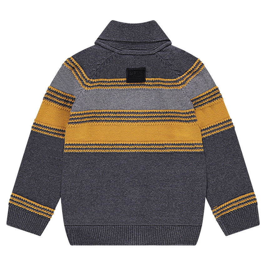 Gilet en tricot avec rayures contrastées en jacquard 