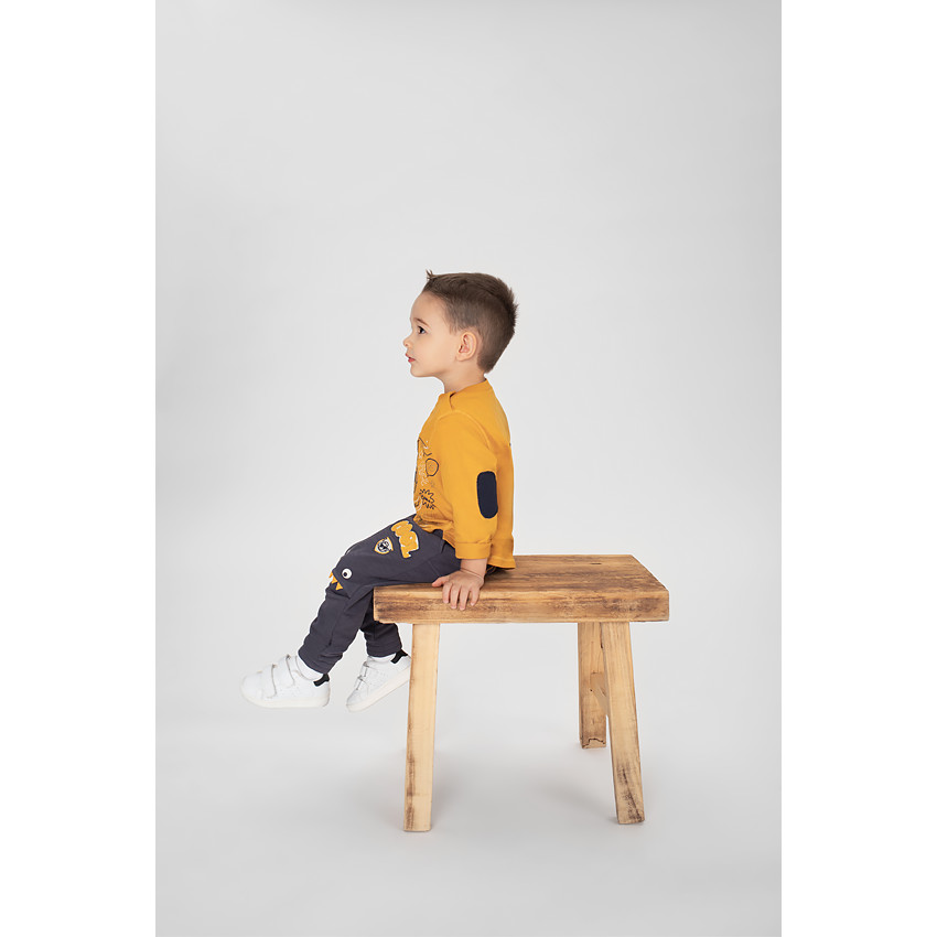 Pantalon de jogging en molleton slub avec découpes forme monstres 