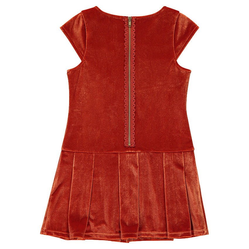 Robe unie en panne de velours  